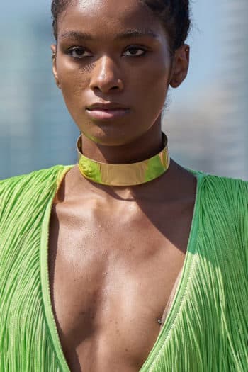 Low cut green dress at new york fashion week 23