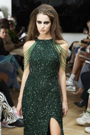 Sohuman Dark green shimmer dress SS23